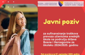 Sufinansiranje troškova prevoza učenicima srednjih škola – JAVNI POZIV