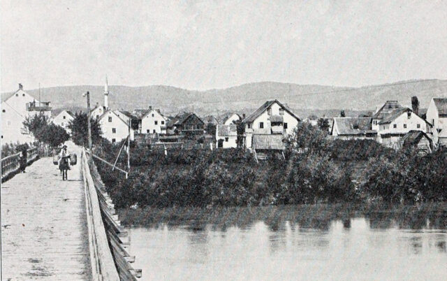 Drveni most na Sani oko 1920. godine