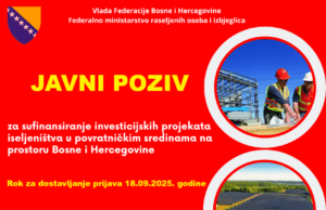 Javni poziv za sufinansiranje investicijskih projekata iseljeništva u povratničkim sredinama