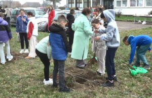 Brezičanski učenici sadili voće