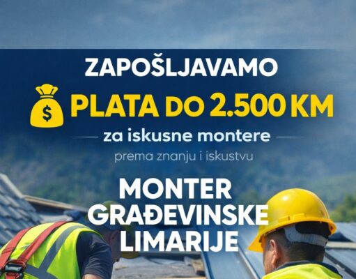 Limarija Lović zapošljava više montera građevinske limarije