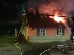 Gorio objekat u Prijedoru Foto: Vatrogasci Prijedor