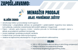 GAT Technology zapošljava: Menadžer prodaje – odjel površinske zaštite